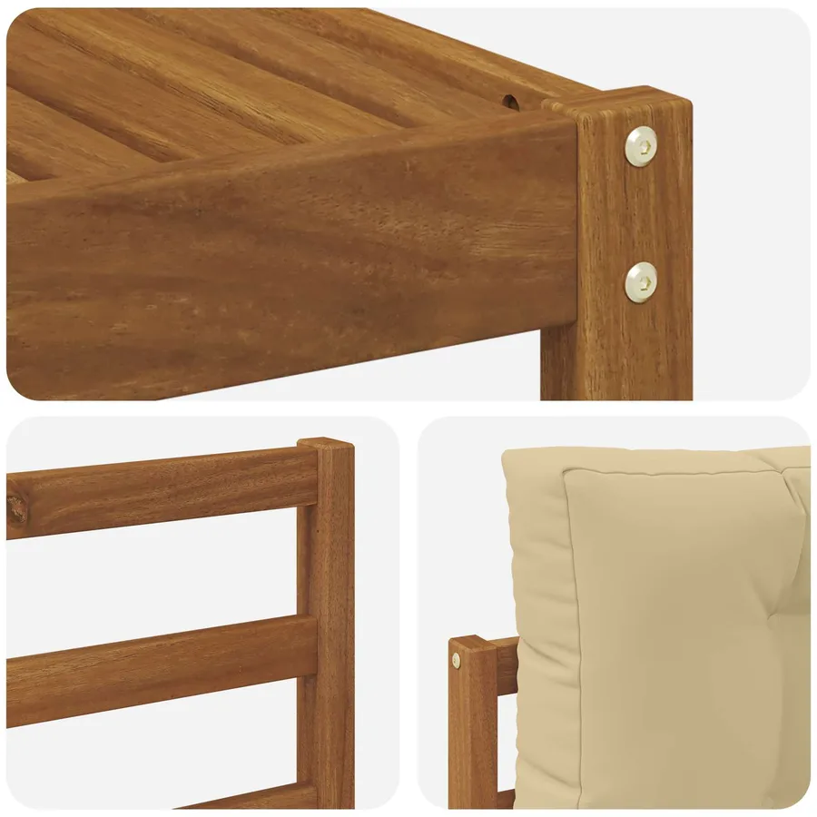 Ensemble de canapés d'extérieur 7 pcs Naturel et Beige - 6