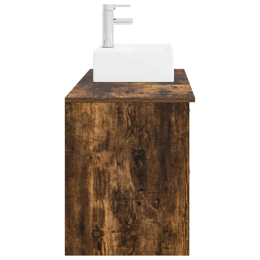 Ensemble de mobilier de salle de bain 2 pcs Chêne fumé - 5