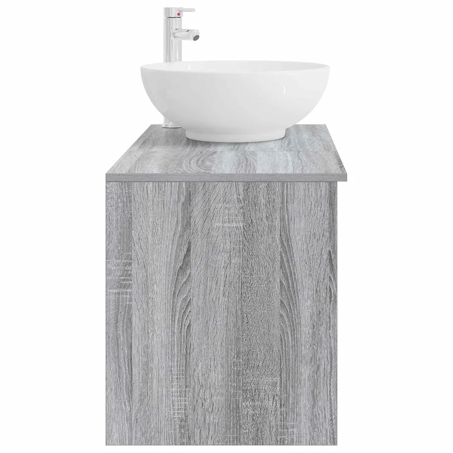 Ensemble de mobilier de salle de bain 2 pcs Sonoma gris - 5
