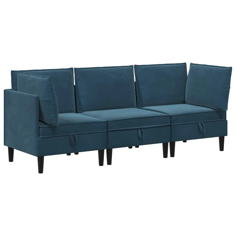 Ensemble de meubles pour le salon 3 pcs Bleu Velours - 2