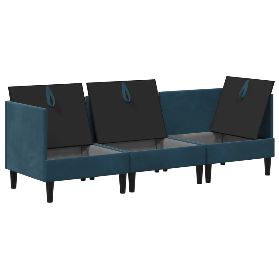 Ensemble de meubles pour le salon 3 pcs Bleu Velours - 6