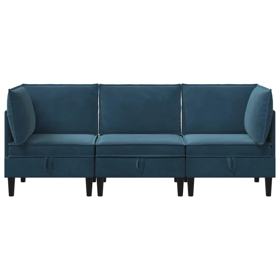 Ensemble de meubles pour le salon 3 pcs Bleu Velours - 7