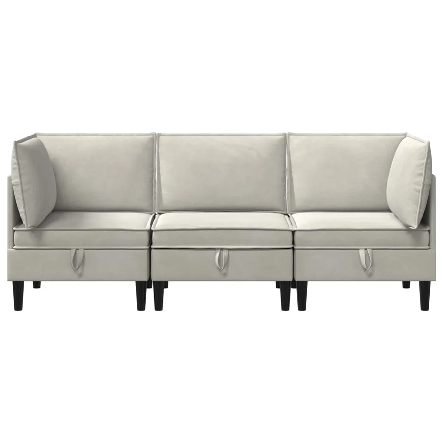 Ensemble de meubles pour le salon 3 pcs Crème Velours - 7