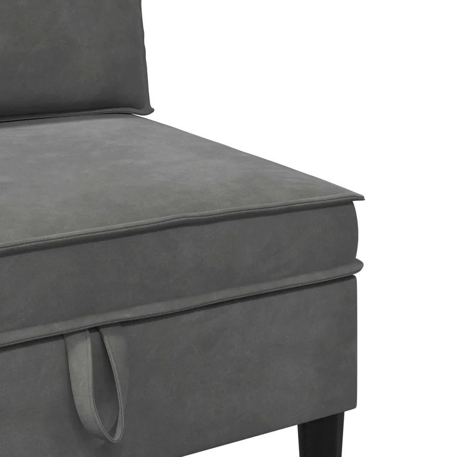 Ensemble de meubles pour le salon 4 pcs Gris foncé Velours - 9