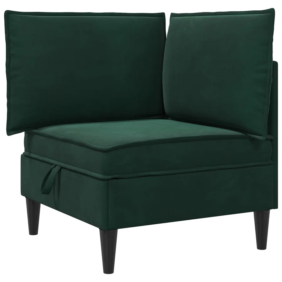 Ensemble de meubles pour le salon 6 pcs Vert foncé Velours - 4