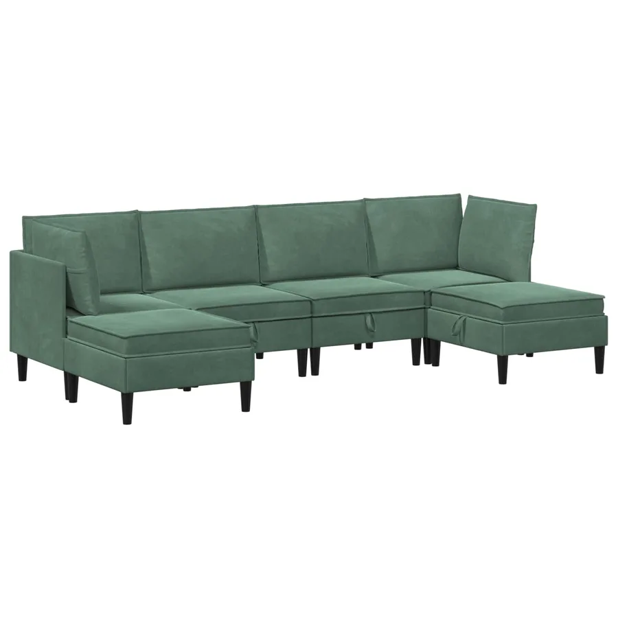Ensemble de meubles pour le salon 6 pcs Vert Mer Velours - 2