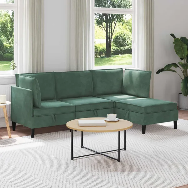 Ensemble de meubles pour le salon 4 pcs Vert Mer Velours