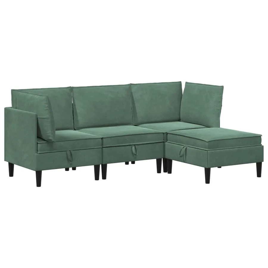 Ensemble de meubles pour le salon 4 pcs Vert Mer Velours - 2