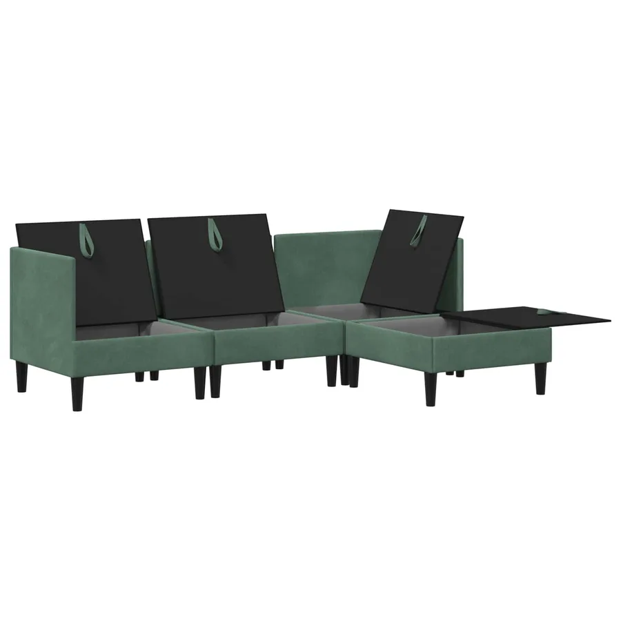 Ensemble de meubles pour le salon 4 pcs Vert Mer Velours - 7