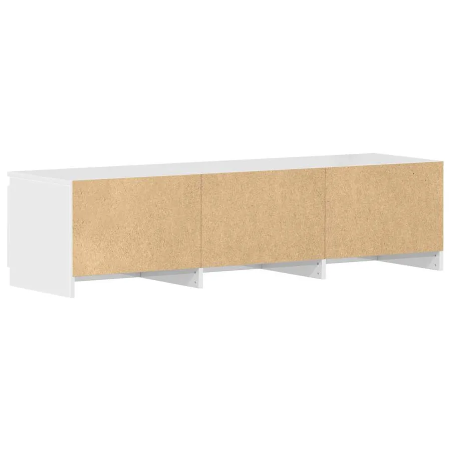 Meuble TV blanc brillant 140x40x35,5 cm bois d'ingénierie - 8
