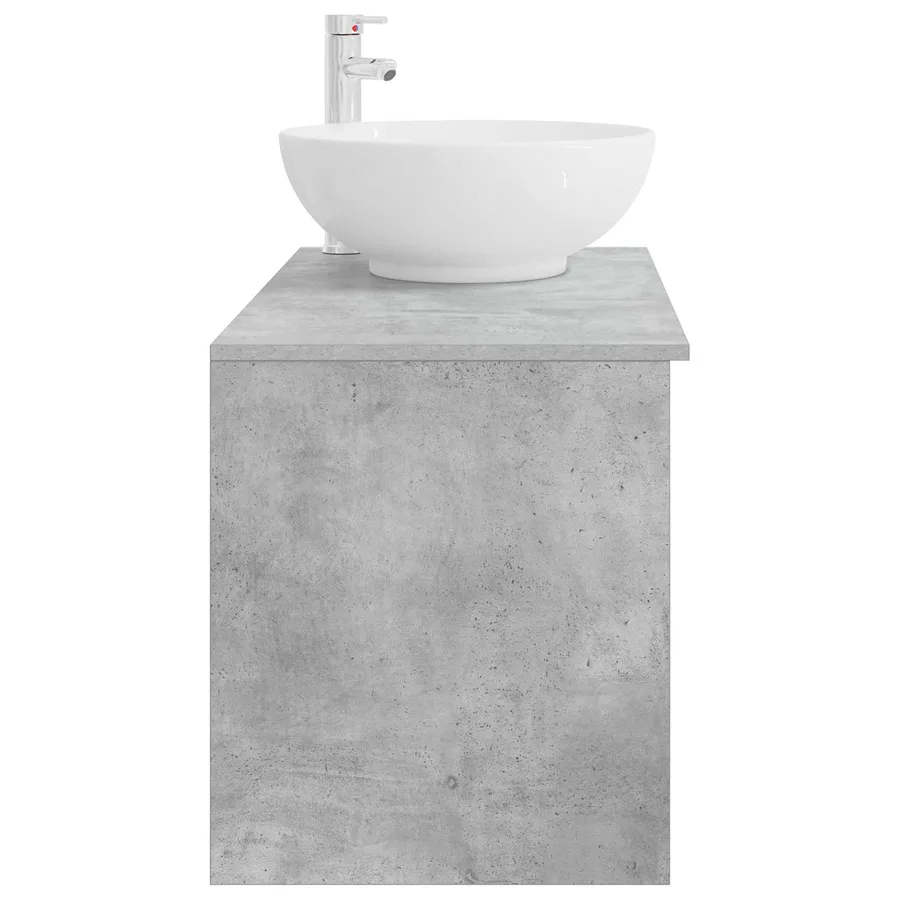Ensemble de mobilier de salle de bain 2 pcs Gris béton - 5