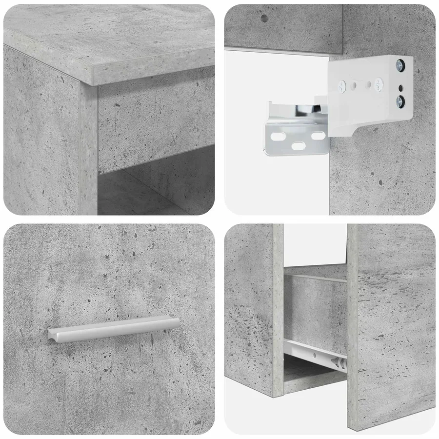 Ensemble de mobilier de salle de bain 2 pcs Gris béton - 7