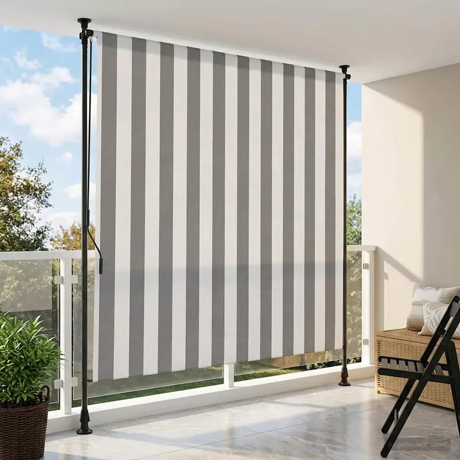 Store Roulant Extérieur Anthracite et blanc 150 x 270 cm
