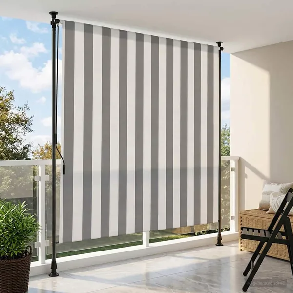 Store Roulant Extérieur Anthracite et blanc 150 x 270 cm