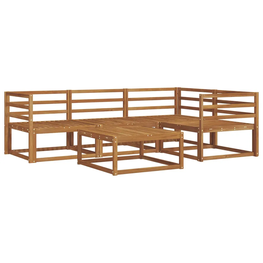 Ensemble de canapés d'extérieur 5 pcs Naturel - 2