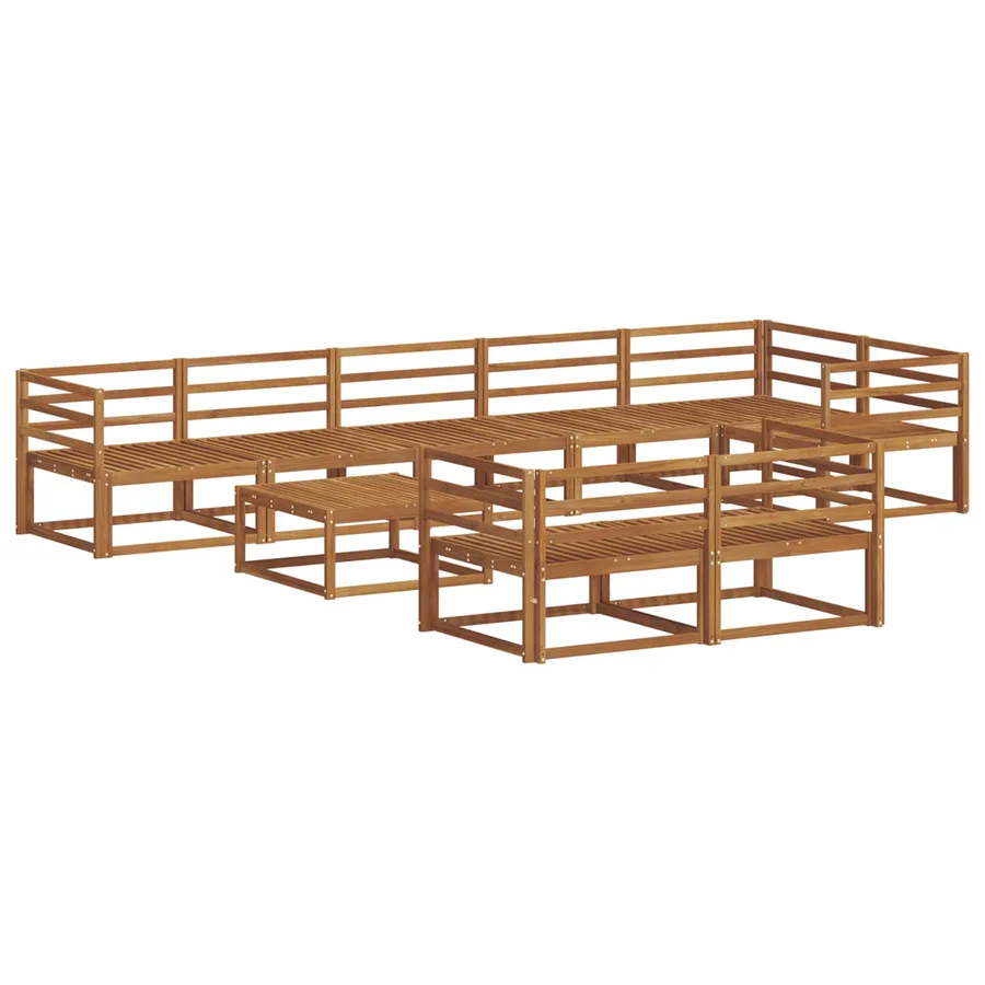 Ensemble de canapés d'extérieur 9 pcs Naturel - 2