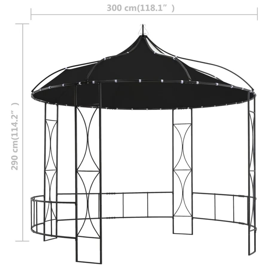 Belvédère 300 x 290 cm Anthracite Rond - 6