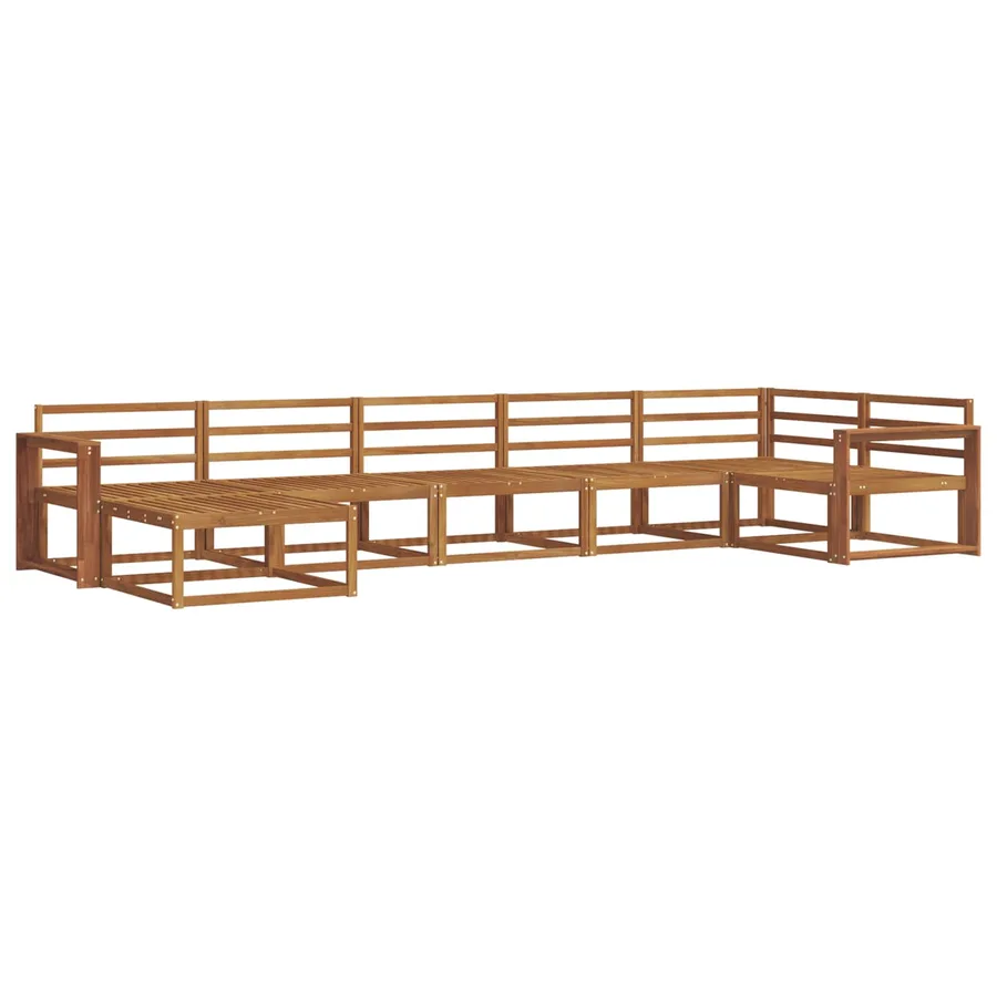 Ensemble de canapés d'extérieur 7 pcs Naturel - 2