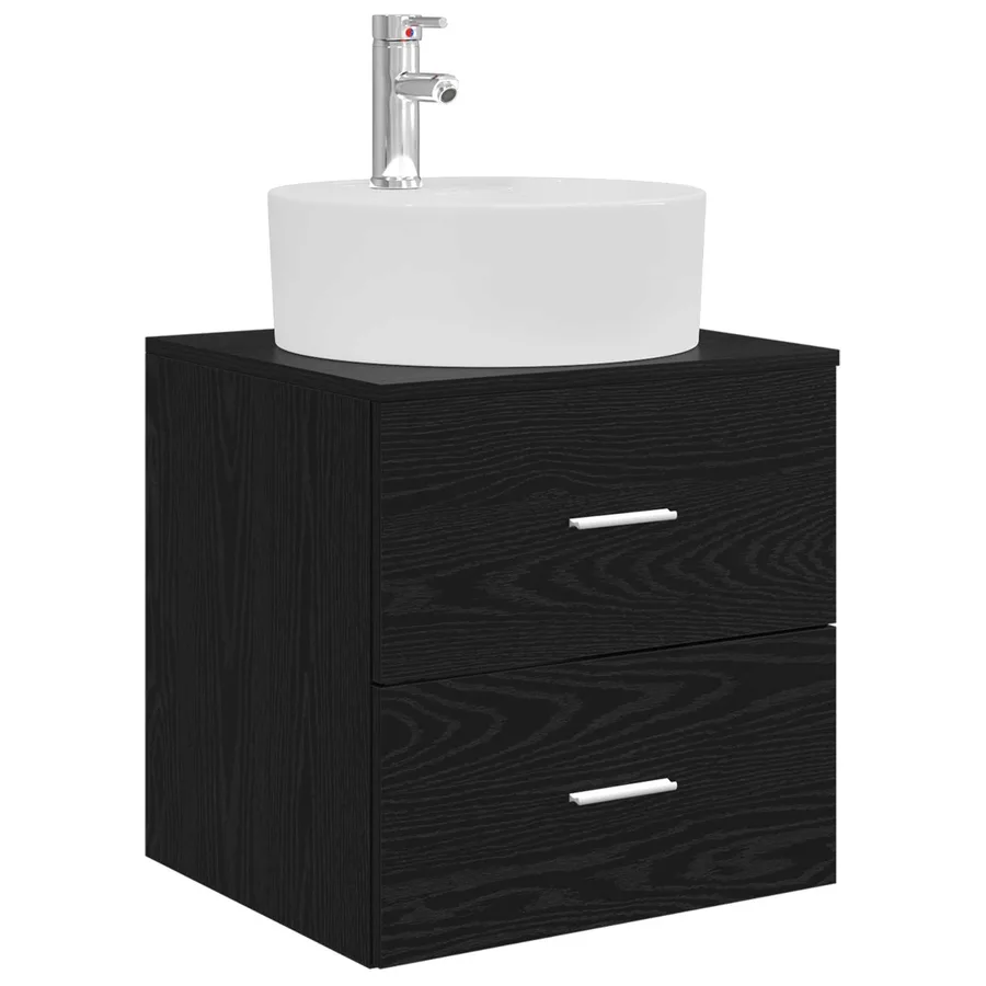 Ensemble de mobilier de salle de bain 5 pcs Chêne noir - 5