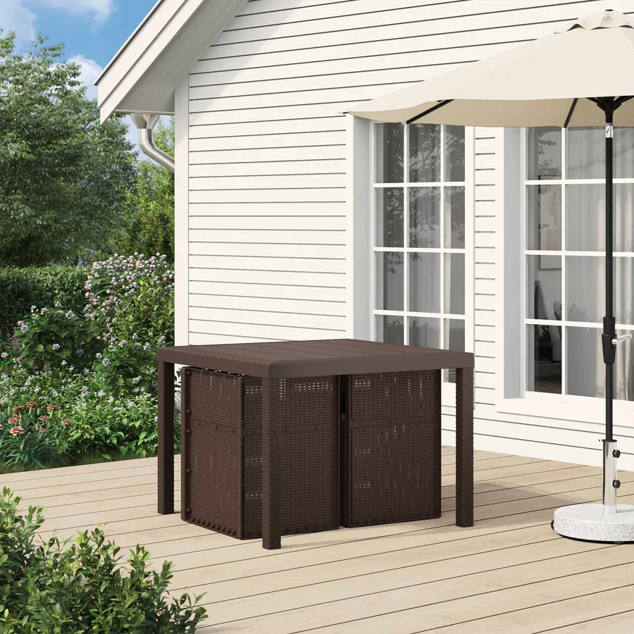 Chaises de jardin salle à manger 2 pcs Marron PP - 3