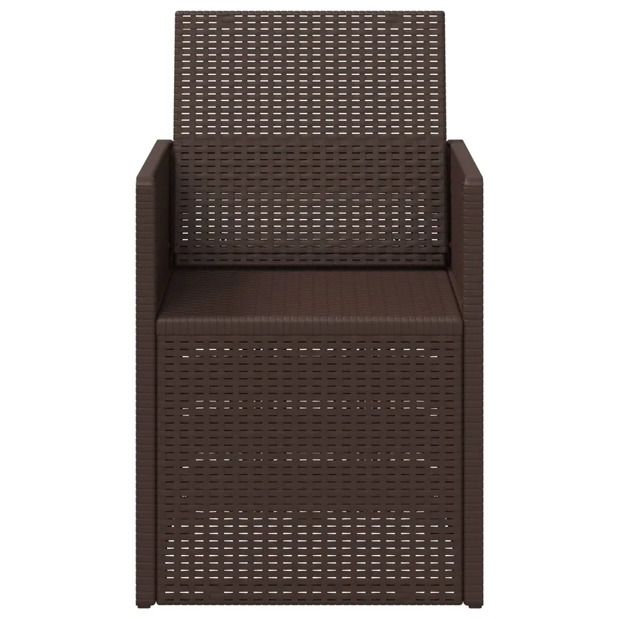 Chaises de jardin salle à manger 2 pcs Marron PP - 5