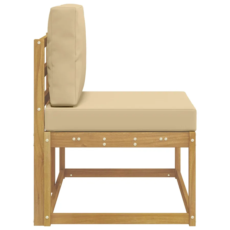 Canapé d'extérieur en bout avec coussin Blanc 91 x 63 x 73 cm - 4