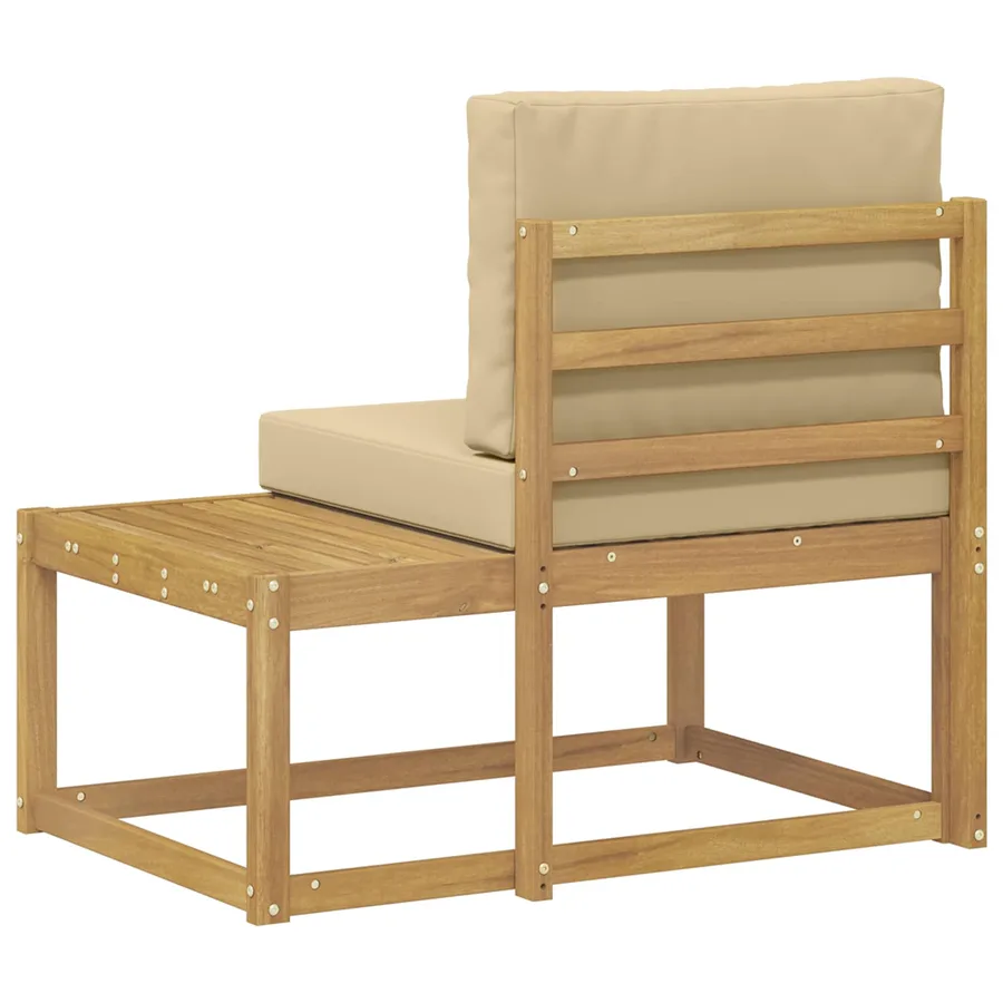 Canapé d'extérieur en bout avec coussin Blanc 91 x 63 x 73 cm - 5