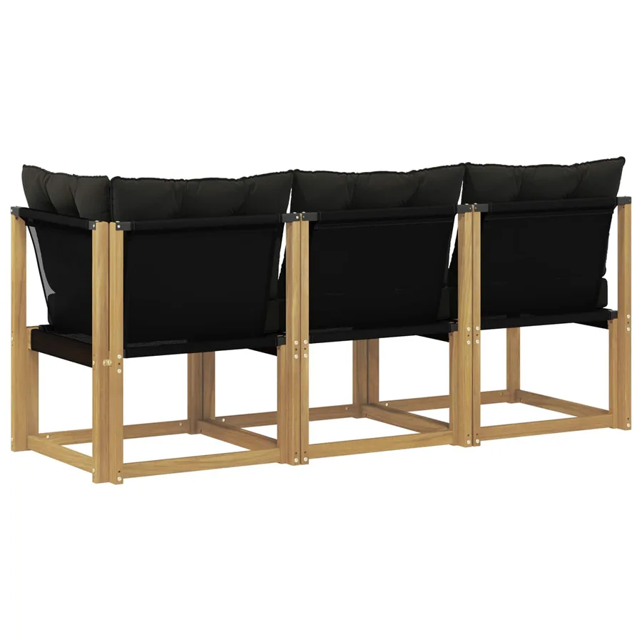Canapé d’extérieur milieu et coin avec coussin 3 Pièce Blanc - 7