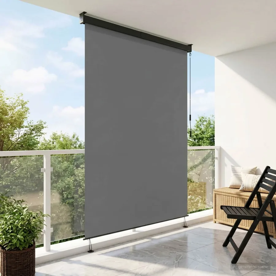 Store enrouleur Gris clair 100 x 250 cm Tissu et Aluminium
