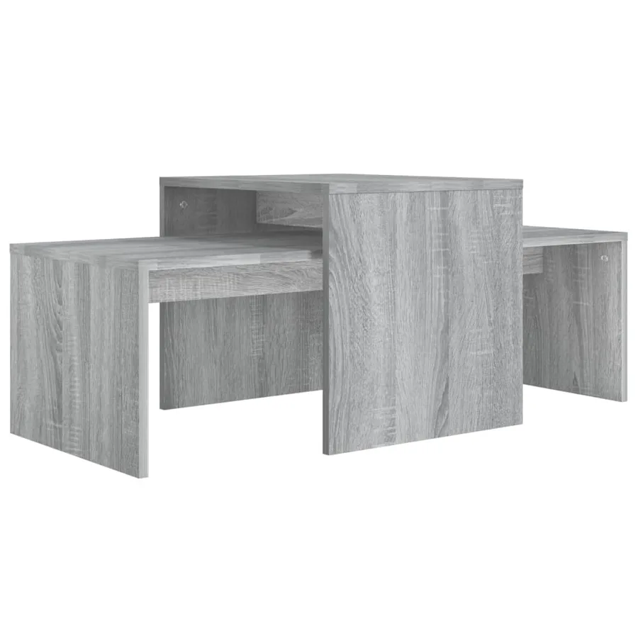 Ensemble table basse Sonoma gris 100x48x40 cm Bois d'ingénierie - 2
