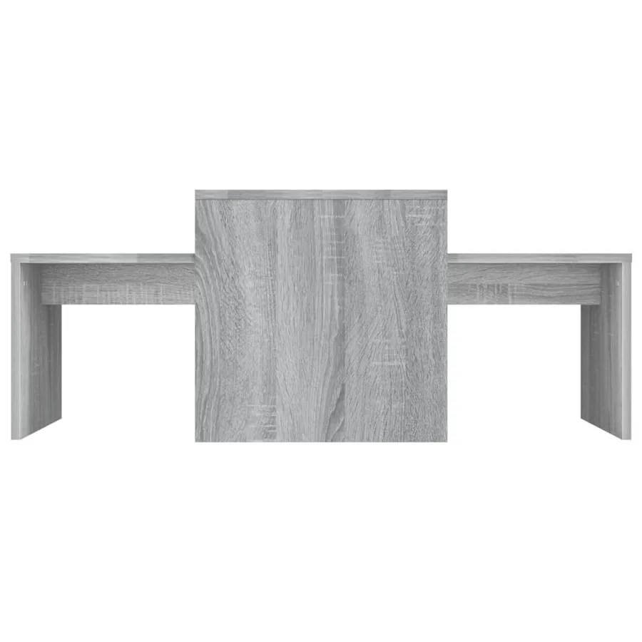 Ensemble table basse Sonoma gris 100x48x40 cm Bois d'ingénierie - 4