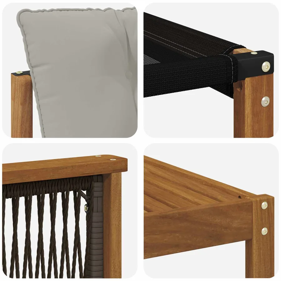 Ensemble de canapés d'extérieur 5 pcs Naturel et gris clair - 6