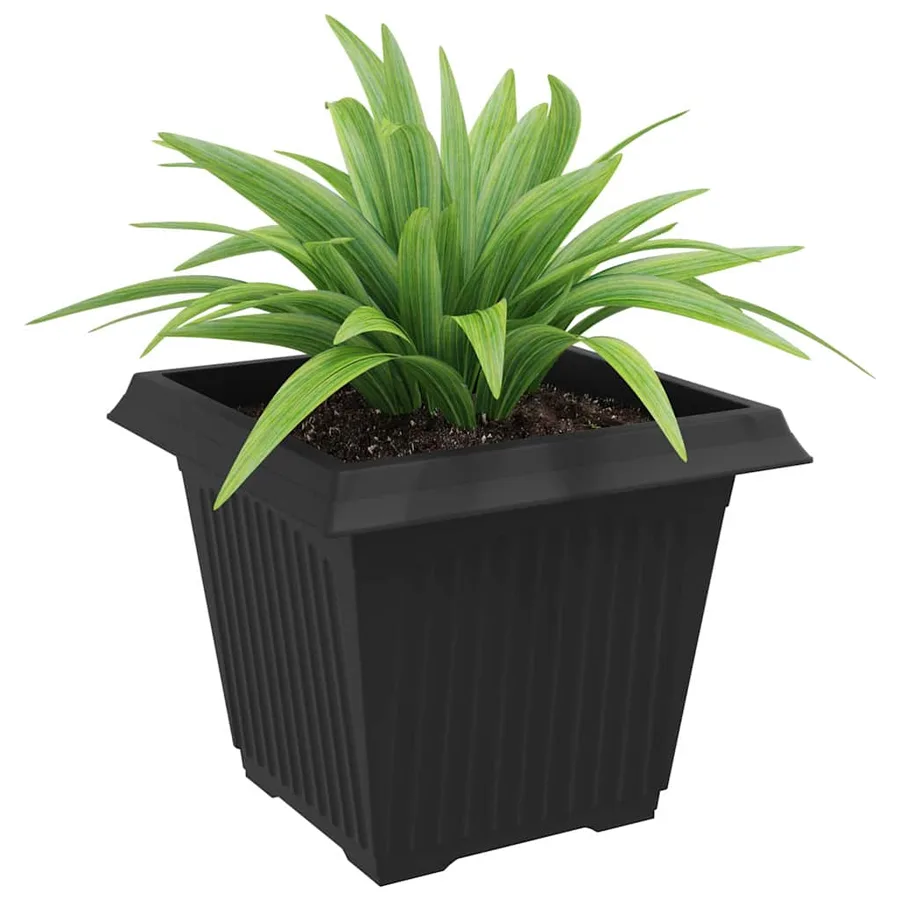 Pot de Fleurs Carré 6 pcs Noir 43 x 43 x 33,5 cm Plastique - 3