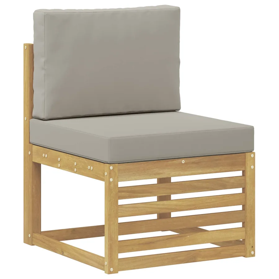Sofa de milieu extérieur Bois d'Acacia Massif Blanc - 2