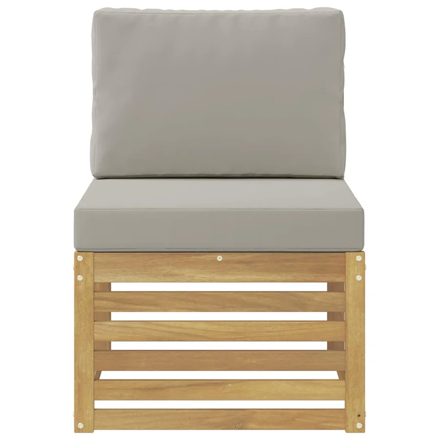Sofa de milieu extérieur Bois d'Acacia Massif Blanc - 3