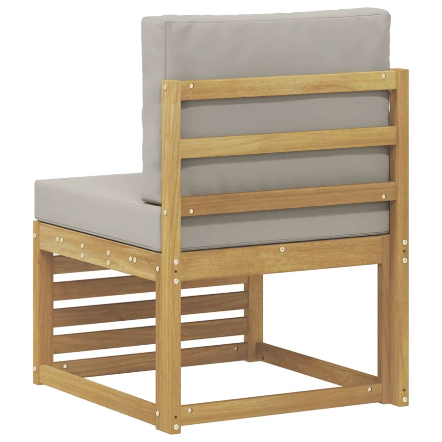 Sofa de milieu extérieur Bois d'Acacia Massif Blanc - 5