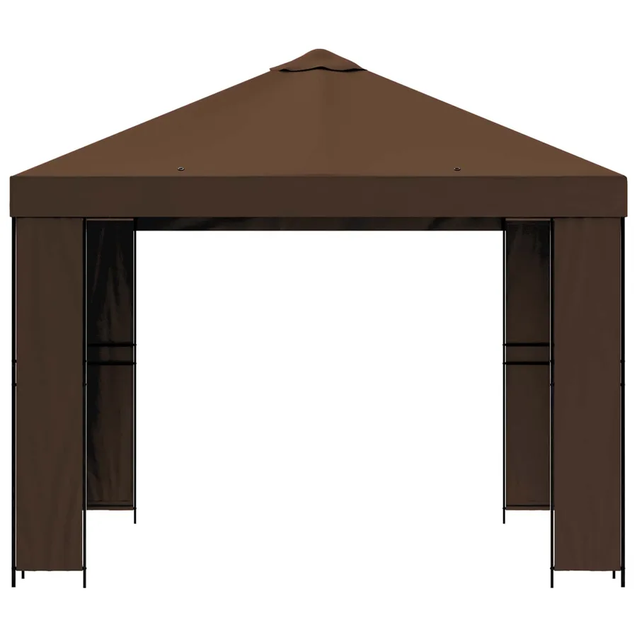 Pavillon 3 x 3 m Marron Polyester et Acier 190 gsm - 4