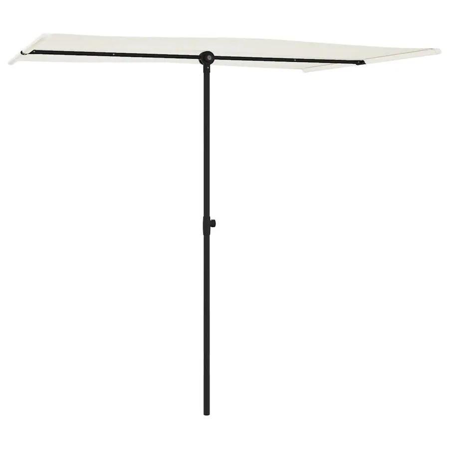 Parasol de jardin avec mât en aluminium 2x1,5 m Blanc sable - 3