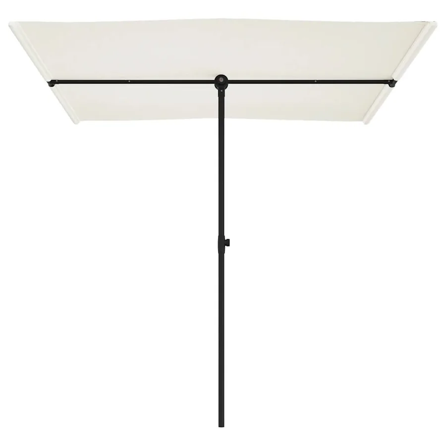 Parasol de jardin avec mât en aluminium 2x1,5 m Blanc sable - 4