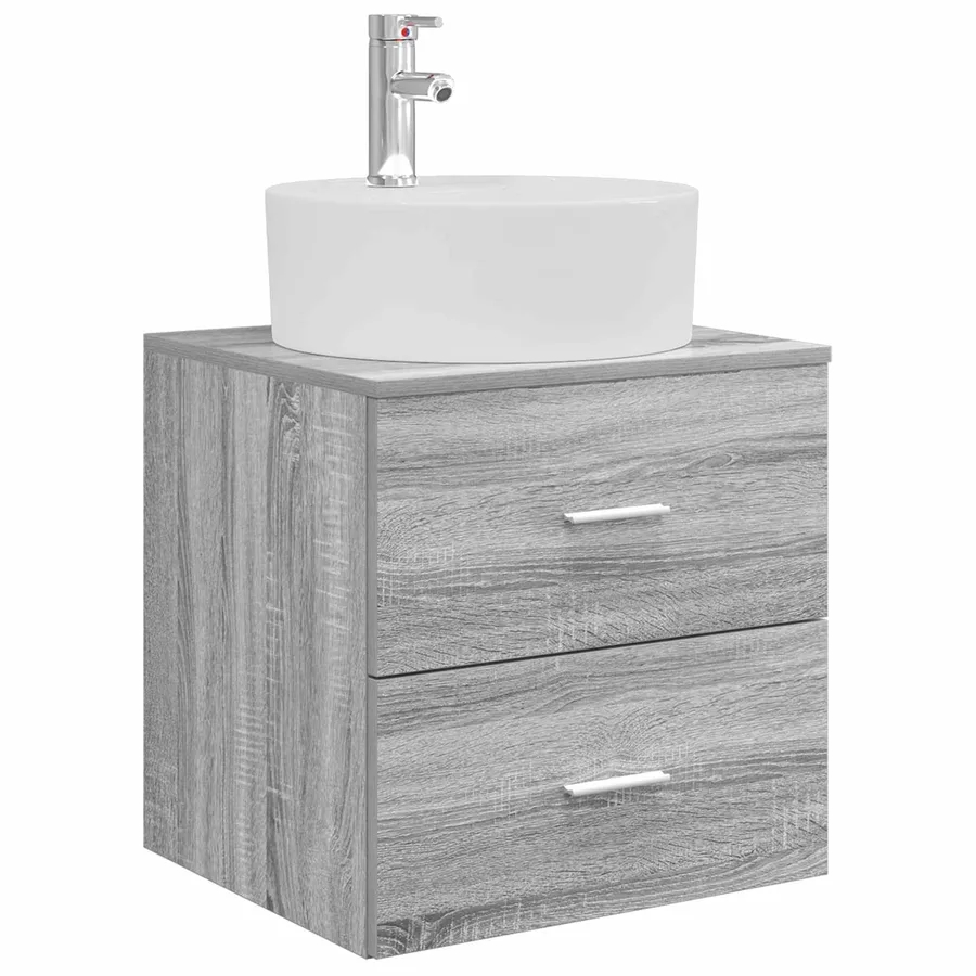 Vanité de lavabo mural Sonoma gris 49,5 x 44,5 x 65 cm - 2