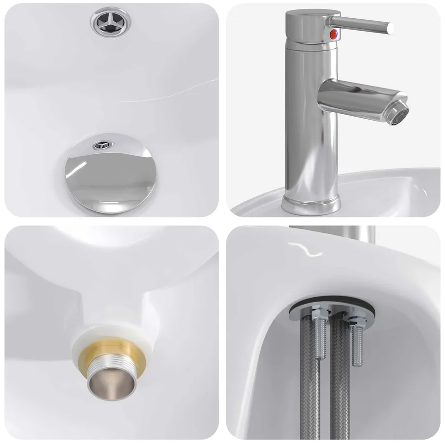 Vanité de lavabo mural Sonoma gris 49,5 x 44,5 x 65 cm - 7