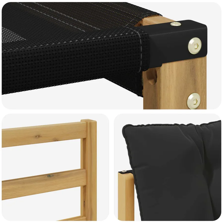 Ensemble de canapés d'extérieur 4 pcs Blanc et noir - 7