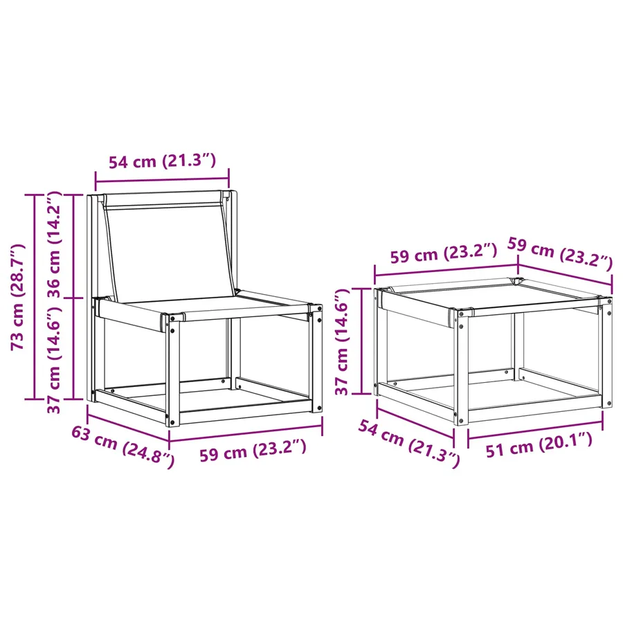 Ensemble de canapés d'extérieur 4 pcs Blanc et noir - 9
