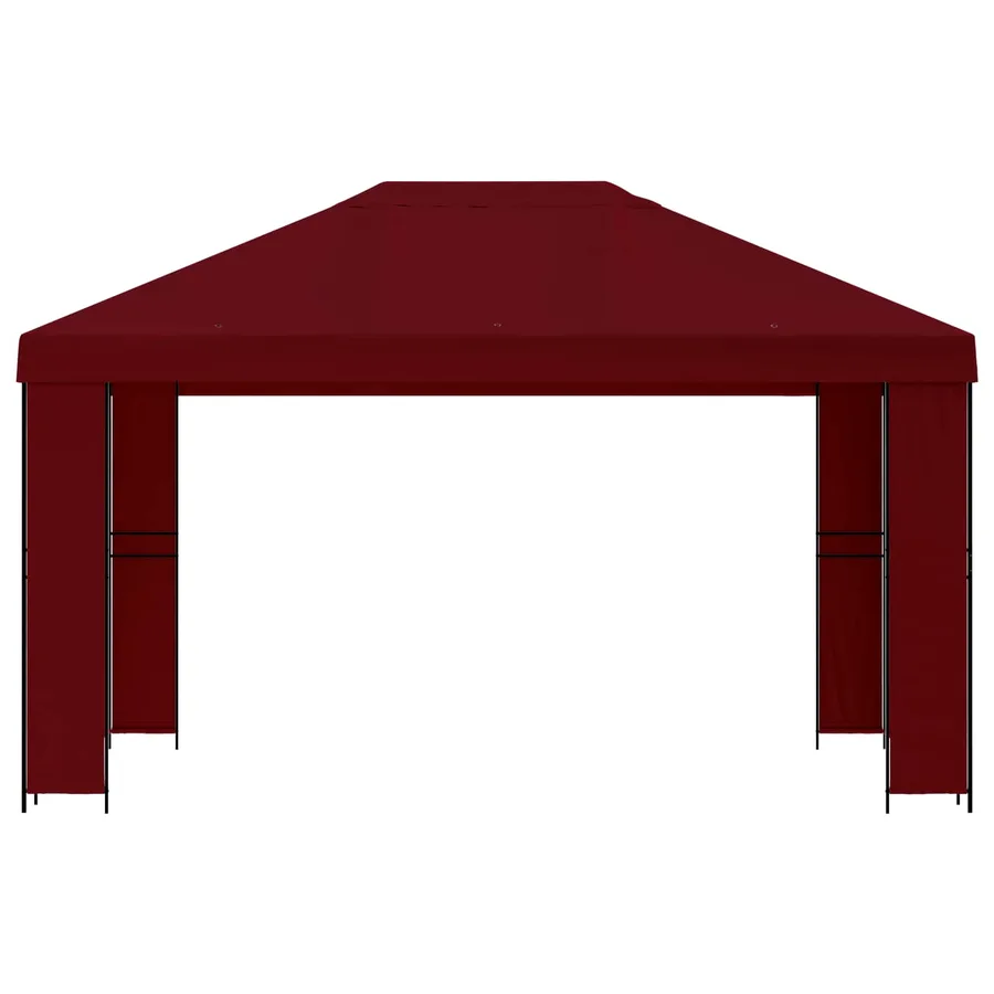Pavillon 4 × 3 m Bordeaux Polyester et Acier 190 gsm - 3