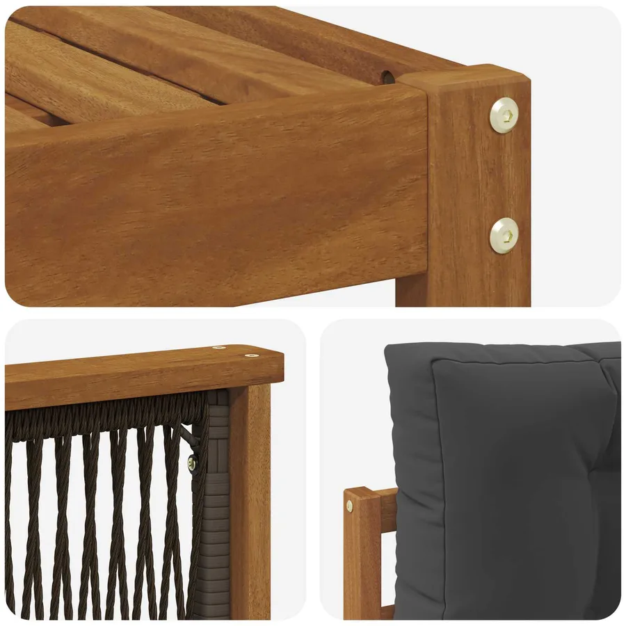 Ensemble de canapés d'extérieur 9 pcs Naturel et Anthracite - 6