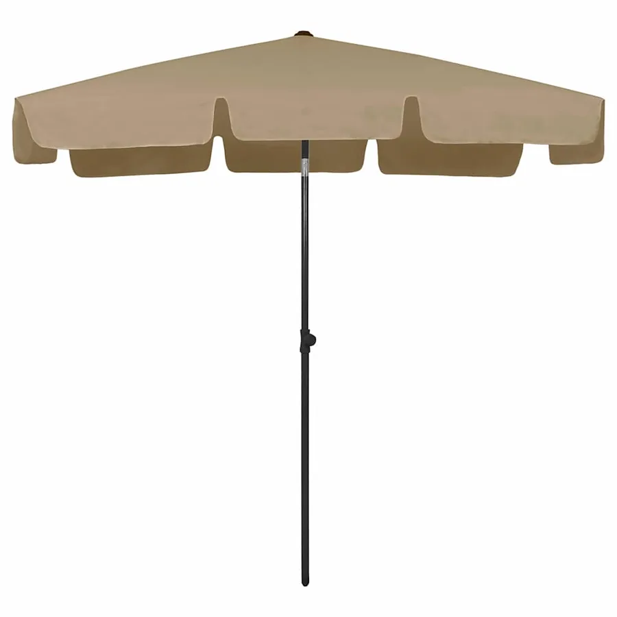 Parasol de plage taupe 200x125 cm - 2