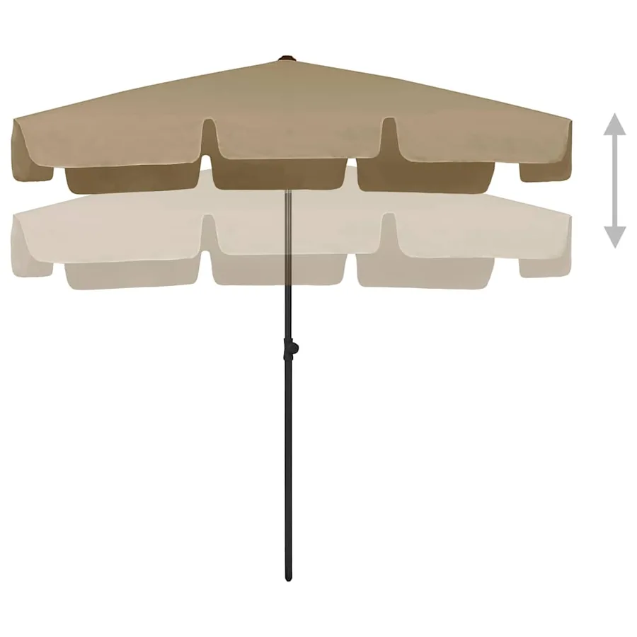 Parasol de plage taupe 200x125 cm - 3