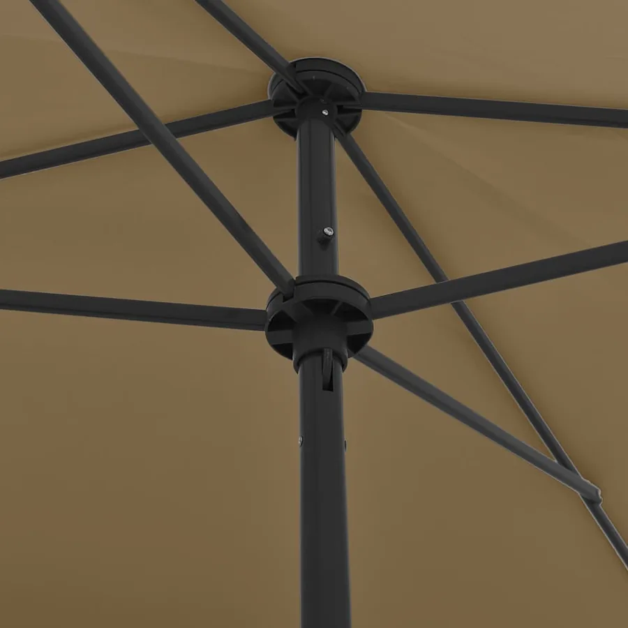 Parasol de plage taupe 200x125 cm - 6