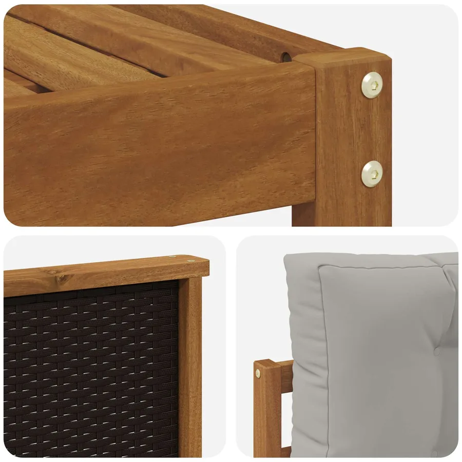 Ensemble de canapés d'extérieur 7 pcs Naturel et gris clair - 7