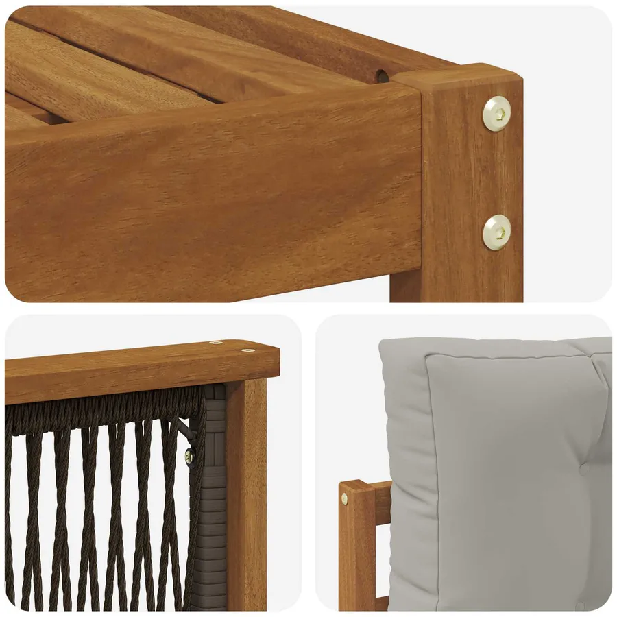 Ensemble de canapés d'extérieur 8 pcs Naturel et gris clair - 6